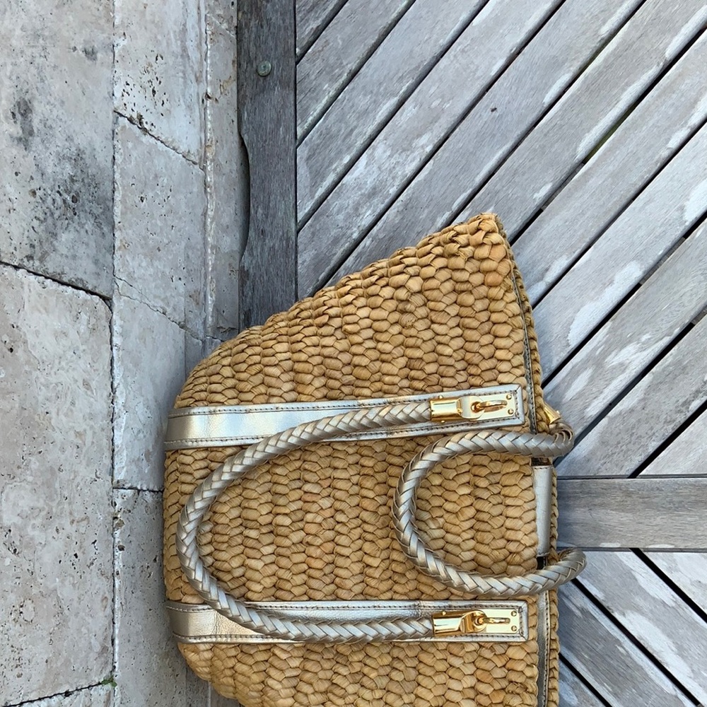 MICHAEL Michael Kors Straw and Leather Beach tote